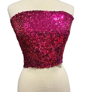 Vintage Sequined bandeau tube top